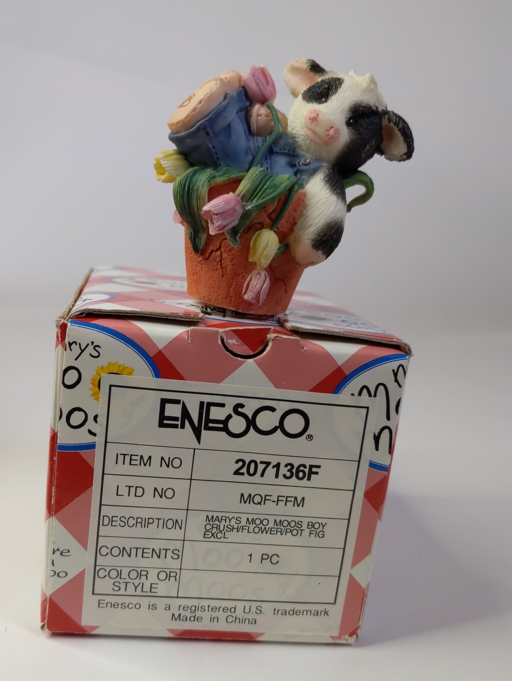 Vintage Enesco Mary's Moo Moos 'Falling For Moo' Figurine